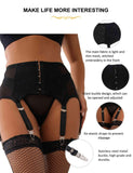 Love It Curvy - Sexy Lace Suspender Garter Belt Panties High Waist Plus Size Lingerie - P5196-11113 - Love it Curvy