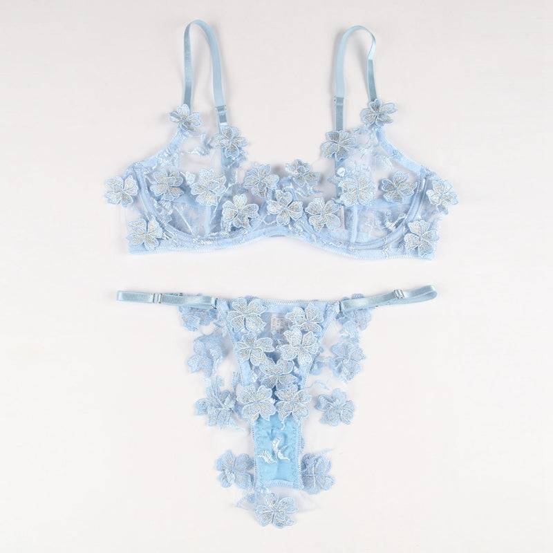 Love It Curvy: Sexy Lingerie Set For Women Plus Size Sheer Lace Bra Set - R80998-1P1119 - Love it Curvy