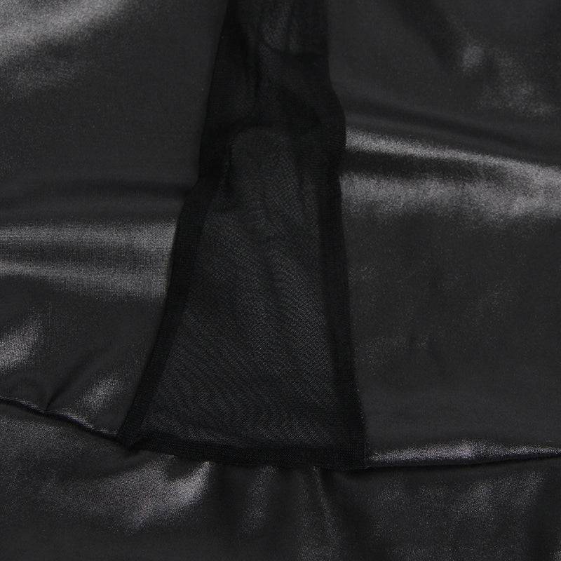 Love It Curvy: Sexy Solid Black Color Halter Leather Lingerie Dress - R81062P-3 - Love it Curvy