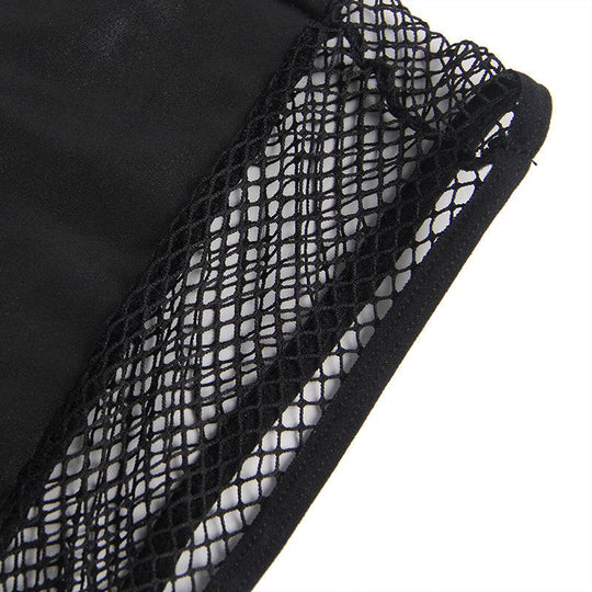 Love It Curvy: Sexy Solid Black Color Halter Leather Lingerie Dress - Love it Curvy