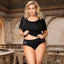 Stretchy Modal Casual Sleepwear Two Piece Set in navy - Love It Curvy