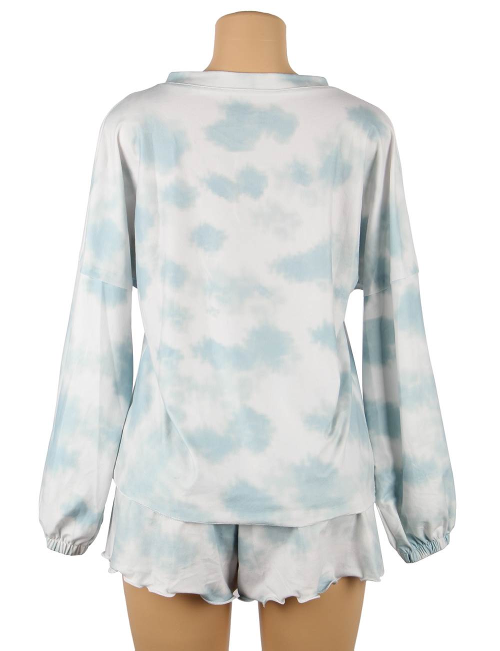 Love It Curvy: Tie-Dye Drawstring Casual Pants Long Sleeve T-Shirt Women‘s Suit - R80997-1 - Love it Curvy