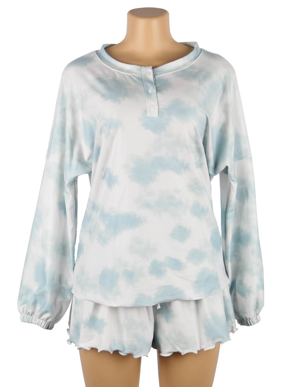 Love It Curvy: Tie-Dye Drawstring Casual Pants Long Sleeve T-Shirt Women‘s Suit - R80997-1 - Love it Curvy