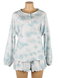 Love It Curvy: Tie-Dye Drawstring Casual Pants Long Sleeve T-Shirt Women‘s Suit - R80997-1 - Love it Curvy