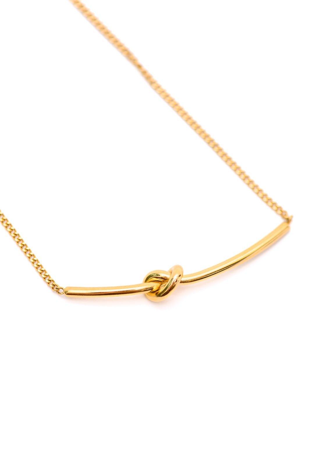 Love Knot Bar Necklace - AS7008-01 - Love it Curvy