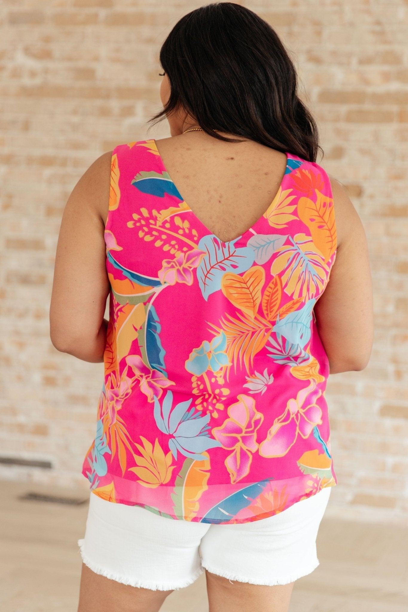 Love Me Like You Do Floral Sleeveless Blouse - AS7880-01 - Love it Curvy