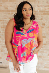 Love Me Like You Do Floral Sleeveless Blouse - AS7880-01 - Love it Curvy