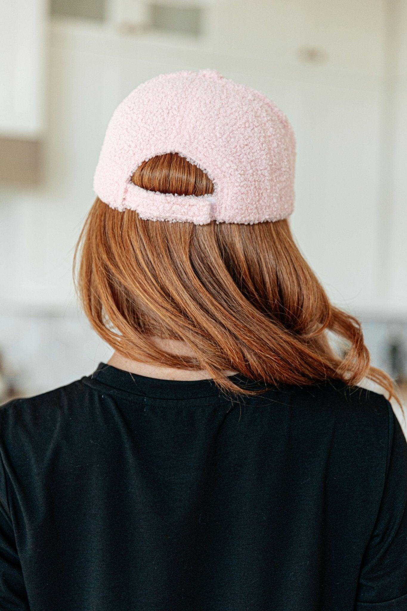 Lyla Sherpa Ball Cap in Pink - AS6803-01 - Love it Curvy