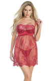 Merlot Enchantment Demi Cup Babydoll (7202) - 7202-MLO-S - Love it Curvy