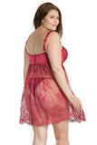 Merlot Enchantment Demi Cup Babydoll (7202) - 7202-MLO-S - Love it Curvy