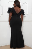 Mesh Tulle Shoulder Plus Size Maxi Dress - 57999b.1XL - Love it Curvy