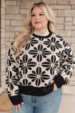 Mid Mod Floral Sweater - AS7530-01 - Love it Curvy