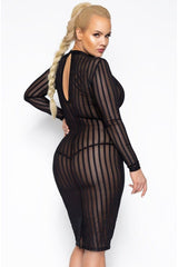 Midi Dress Made Of Elastic Tulle - F270.00007 - Love it Curvy