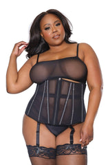 Midnight Shimmer Powernet Waist Cincher (23317 PLUS) - 23317-BLK-1x2x - Love it Curvy