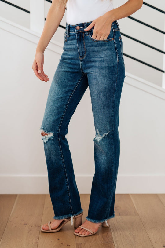 Morgan High Rise Distressed Straight Jeans - AS7019-01 - Love it Curvy
