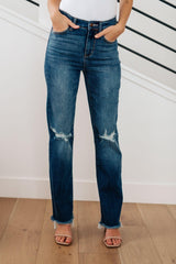 Morgan High Rise Distressed Straight Jeans - AS7019-01 - Love it Curvy