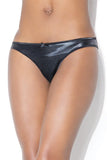 Naughty Bow-Accented Wetlook Crotchless Panty with Ruched Back (D9267) - D9267-BLK-OS - Love it Curvy