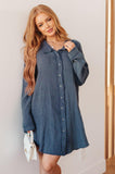 No Trepidation Mineral Wash Shirt Dress - AS7650-01 - Love it Curvy