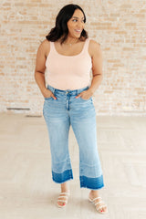 Olivia High Rise Wide Leg Crop Jeans in Medium Wash - AS7848-01 - Love it Curvy