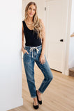 Payton Pull On Denim Joggers in Medium Wash - AS7334-01 - Love it Curvy