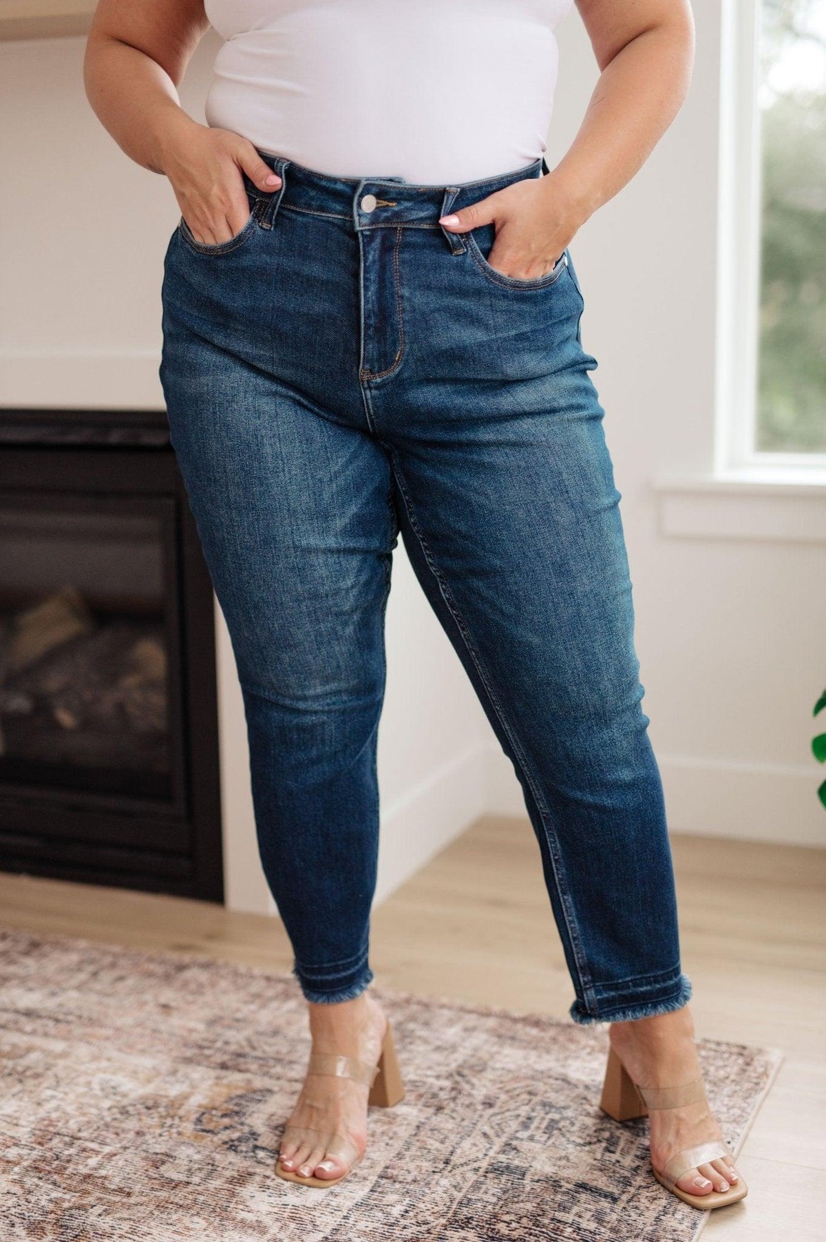 Phillipa High Rise Release Hem Slim Jeans - AS7145-01 - Love it Curvy