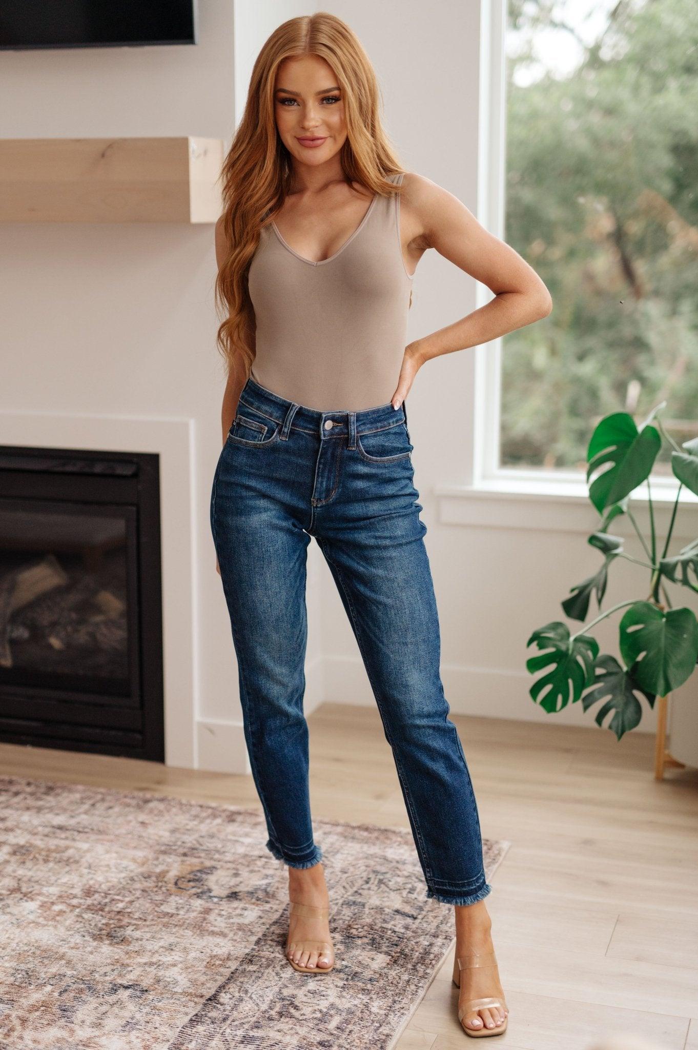 Phillipa High Rise Release Hem Slim Jeans - AS7145-01 - Love it Curvy