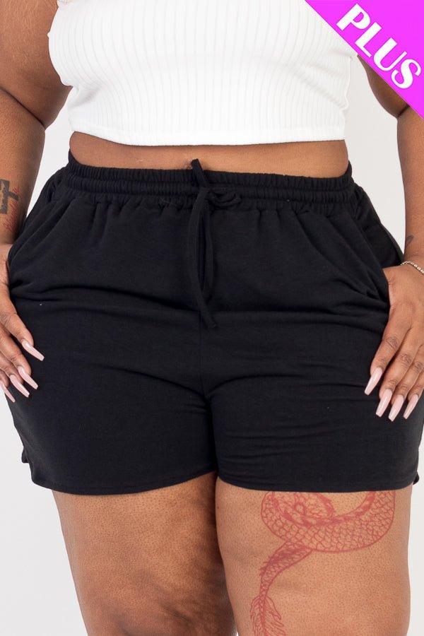 Plus Size French Terry Shorts (CAPELLA) - sku-46366815322400 - Love it Curvy