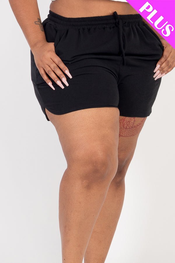 Plus Size French Terry Shorts (CAPELLA) - sku-46366815322400 - Love it Curvy