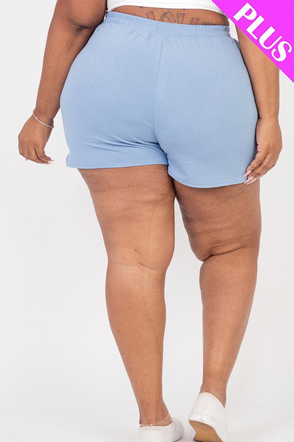 Plus Size French Terry Shorts (CAPELLA) - sku-46366815584544 - Love it Curvy