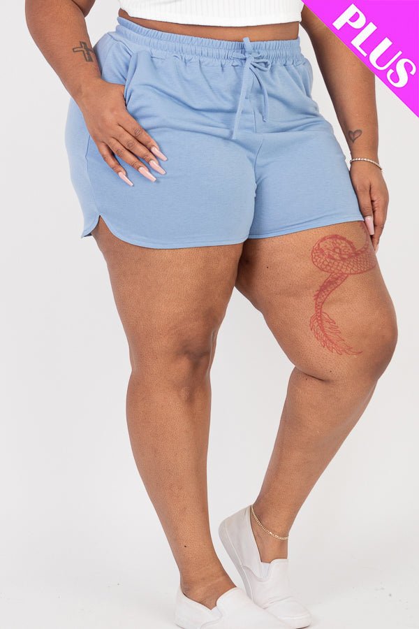 Plus Size French Terry Shorts (CAPELLA) - sku-46366815584544 - Love it Curvy