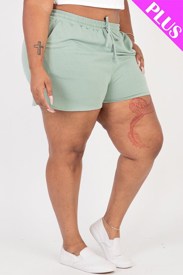 Plus Size French Terry Shorts (CAPELLA) - sku-46366815715616 - Love it Curvy