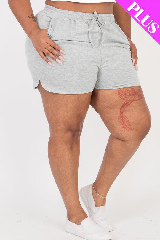 Plus Size French Terry Shorts (CAPELLA) - sku-46366815846688 - Love it Curvy