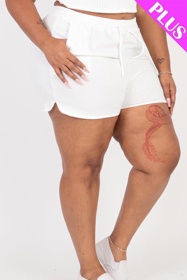 Plus Size French Terry Shorts (CAPELLA) - sku-46366815977760 - Love it Curvy