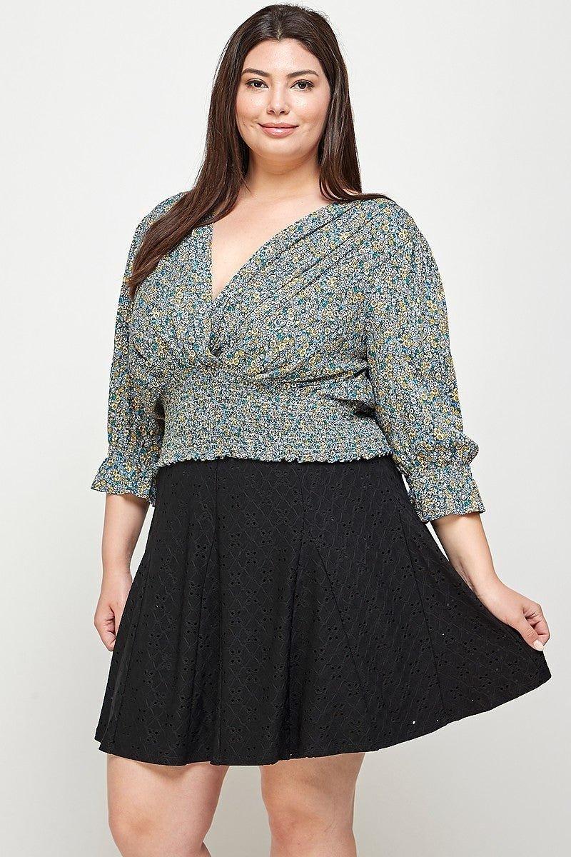 Plus Size, Knit Eyelet A-line Skirt - 56920.1XL - Love it Curvy