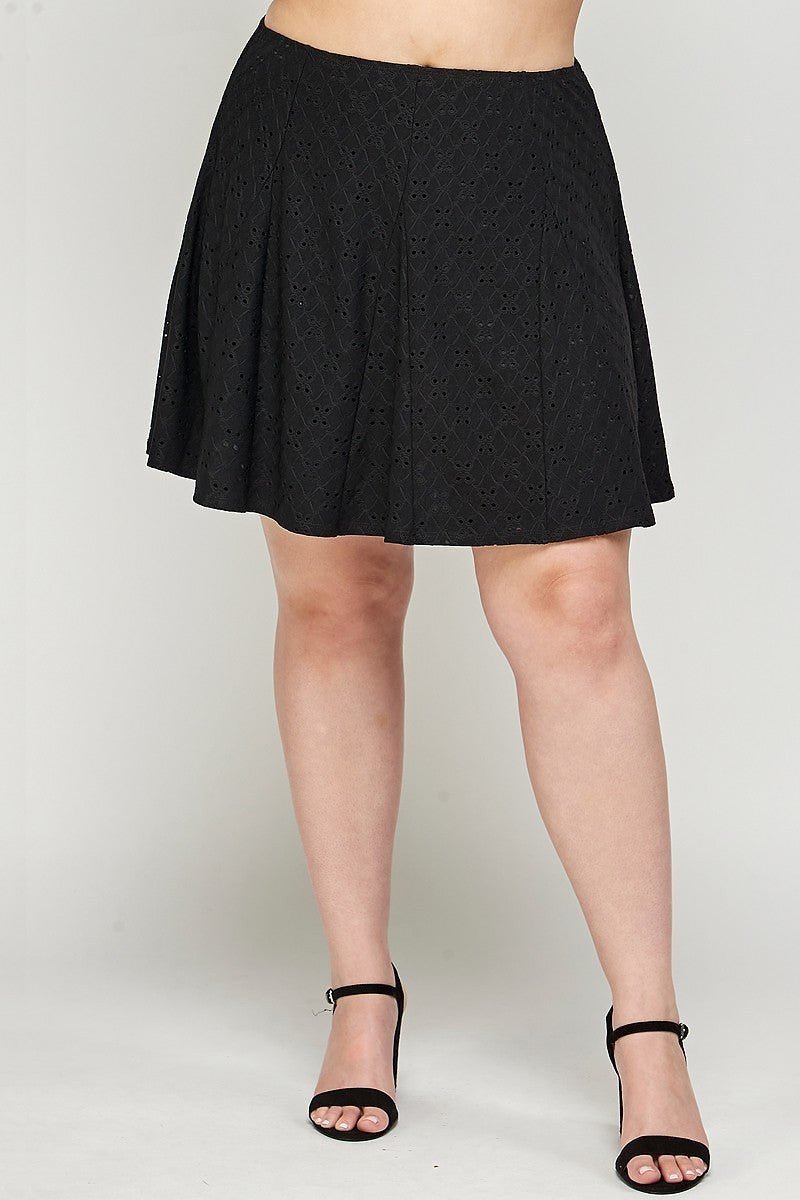 Plus Size, Knit Eyelet A-line Skirt - 56920.1XL - Love it Curvy