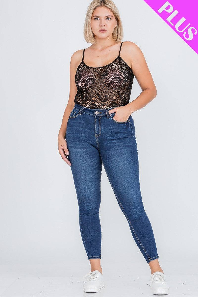 Plus Size Lace Cami Bodysuit - Love it Curvy
