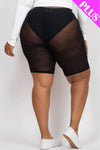 Plus Size Mesh Biker Shorts - Love it Curvy