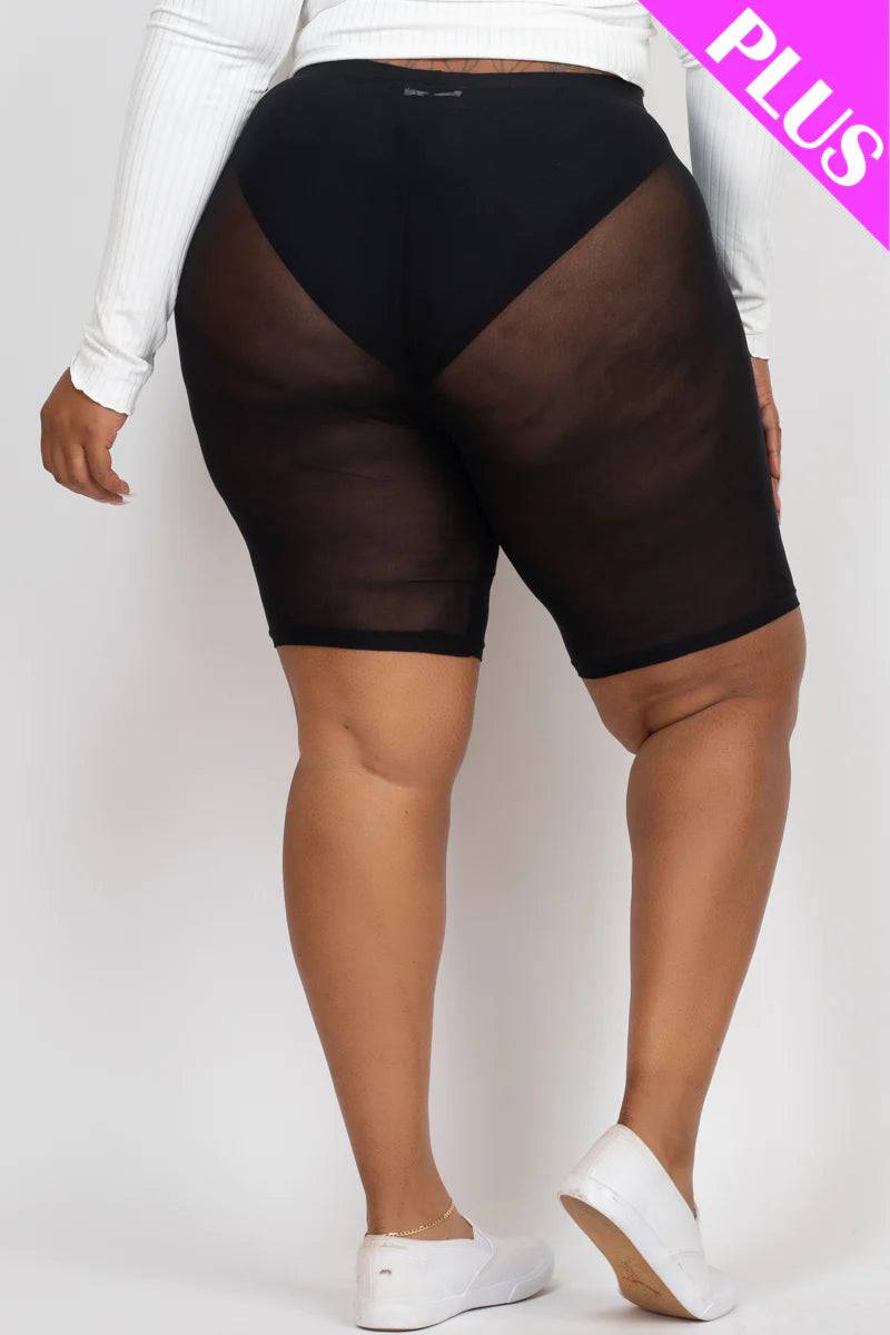 Plus Size Mesh Biker Shorts - Love it Curvy