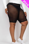 Plus Size Mesh Biker Shorts - Love it Curvy