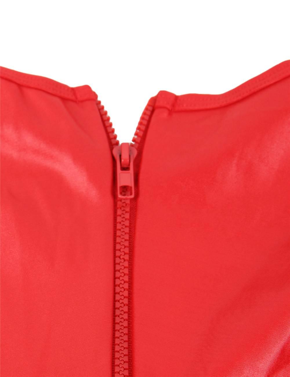 Plus Size Red Leather Open Bust Teddy - R80618-2P-1 - Love it Curvy