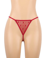 Plus Size Red Sexy Halter Leather Lace Stitching Gartered Lingerie - R80941-2P - Love it Curvy