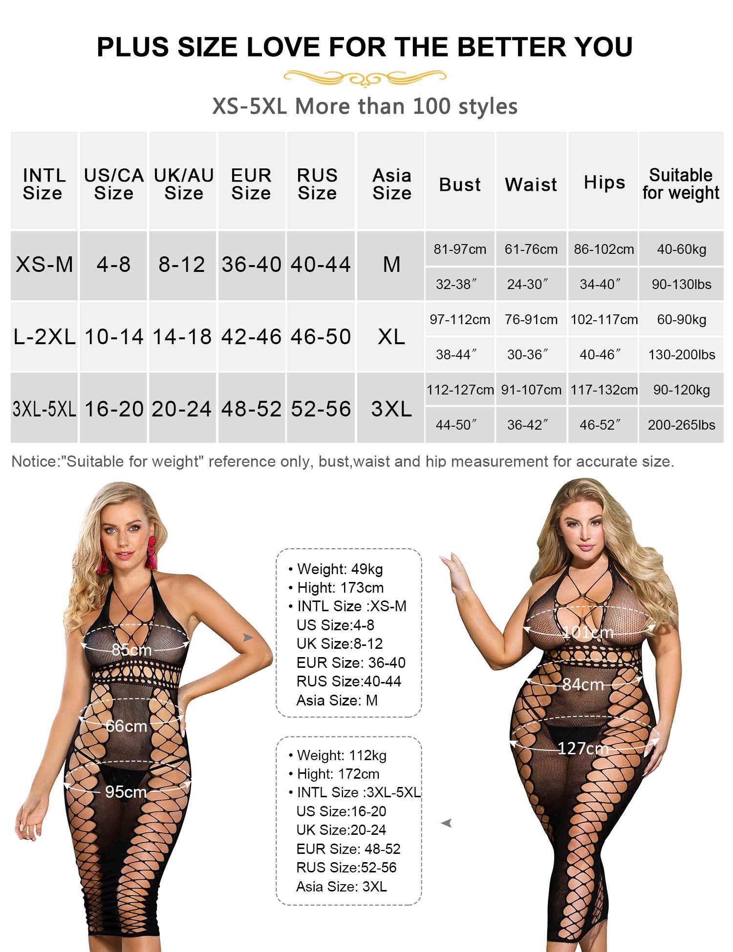 Plus Size See Through Fishnet Halterneck Bodystocking for Women - R80991-3 - Love it Curvy