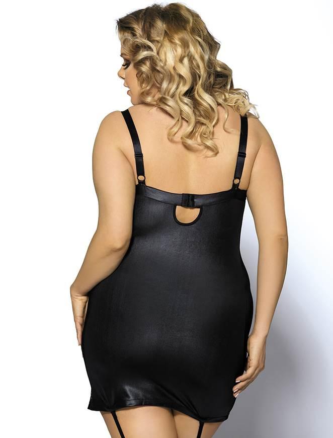 Plus size sexy leather dress - R7859P-1122-LUVC - Love it Curvy