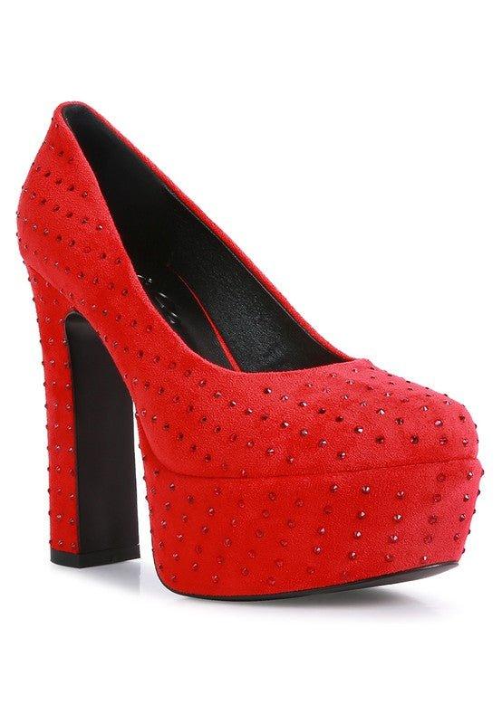 Poppins Glinting Platform High Pumps - 2000000997137 - Love it Curvy