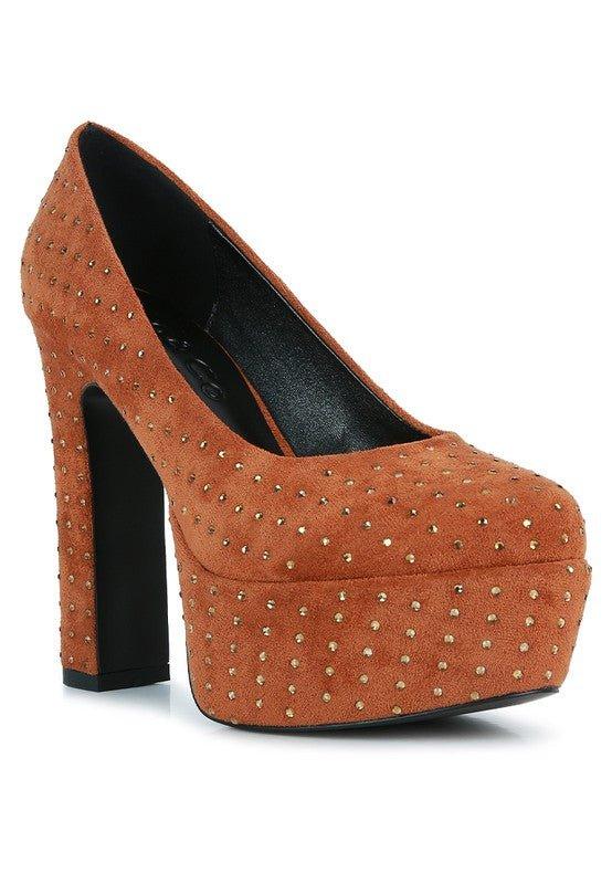 Poppins Glinting Platform High Pumps - 2000000997143 - Love it Curvy