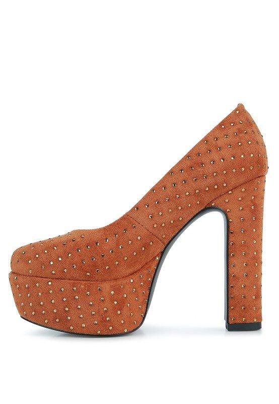 Poppins Glinting Platform High Pumps - 2000000997143 - Love it Curvy