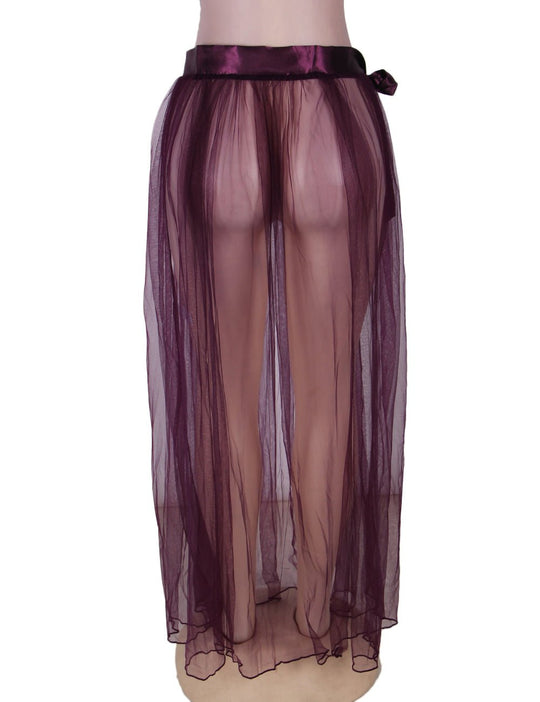Purple Plus Size Dignity Transparent Skirt - R80272P-1 - Love it Curvy