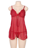 Red Plus Size Elegant Babydoll - R80409-3P - Love it Curvy