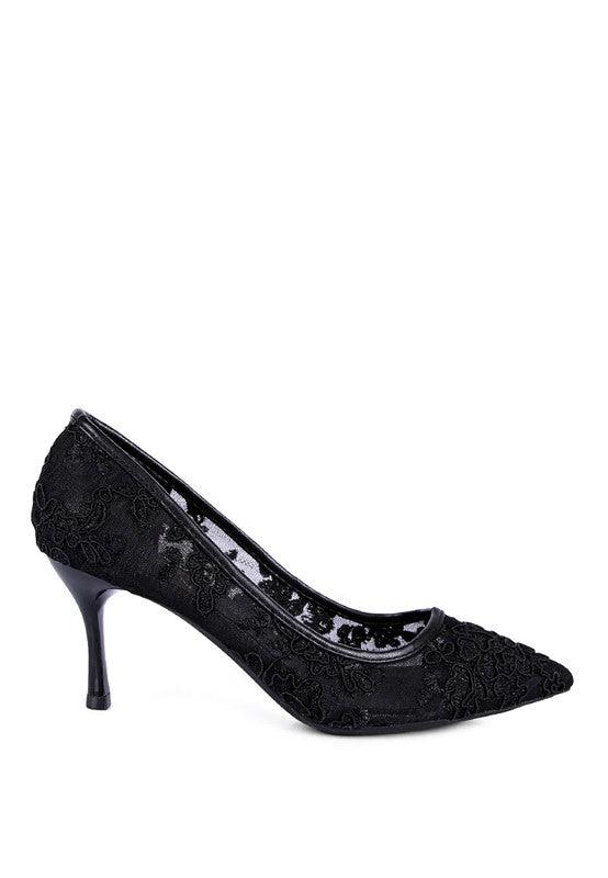 REUNION LACE STILETTO PARTY PUMPS - 2000001001856 - Love it Curvy