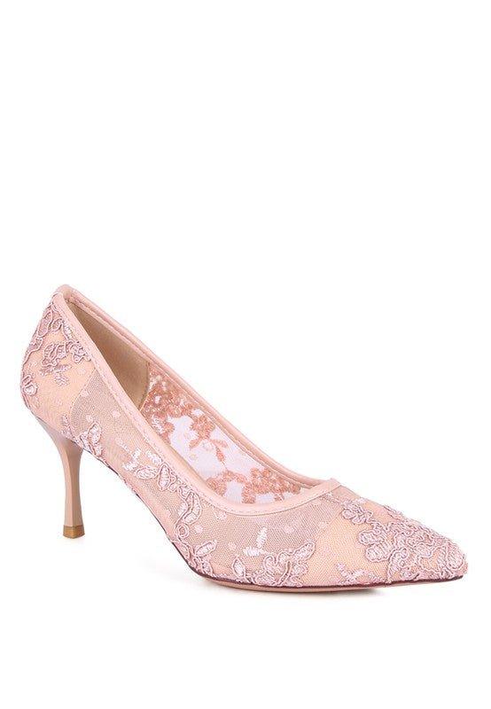 REUNION LACE STILETTO PARTY PUMPS - 2000001001862 - Love it Curvy